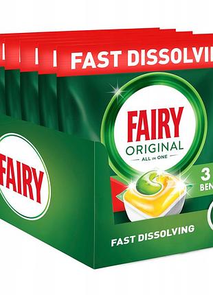 Fairy original капсули для посудомийної машини all in one лимон 6x 22шт = 132 шт.
