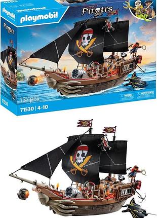 Playmobil pirates 71530 великий піратський корабель морська битва та таємний пошук скарбів з гарматами снарядами і якір від 4