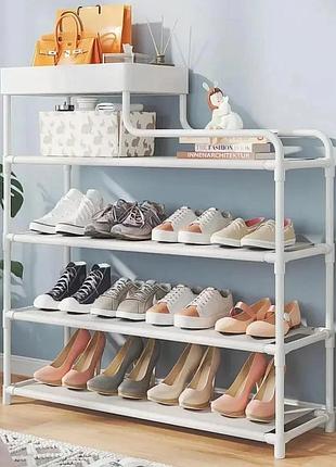 Стелаж металевий для взуття multifunctional storage shoe rack 60х21х78 см біла