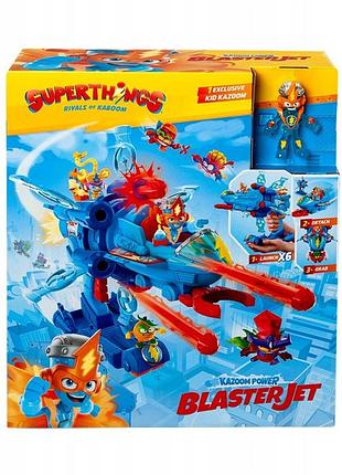 Іграшка superthings super zings blaster jet транспорт kid kazoom реактивний літак з пусковим пристроєм