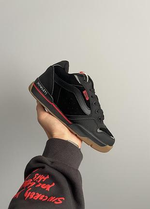 Vans rowley xlt black chili pepper | чорні масивні кеди | 36–41