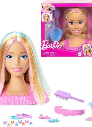 Barbie голова для укладання з білявим волоссям та понад 20 аксесуарами включно зі зірковими та метеликовими заколками що змінюють