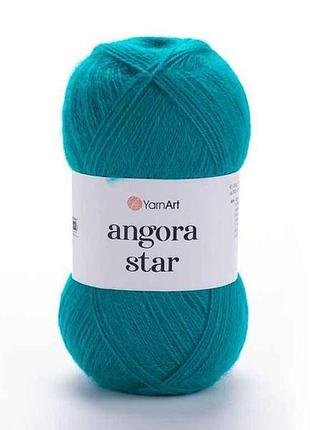 Пряжа angora star морская волна 80% акрил 20% шерсть 500м 100г 5шт/уп 11448 тм yarnart