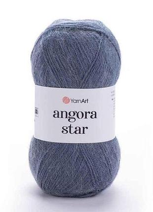Пряжа angora star серо-джинсовый 80% акрил 20% шерсть 500м 100г 5шт/уп 3864 тм yarnart