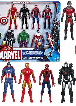 Набір 8 фігурок "avengers marvel hasbro e4552": халк людина-павук сокіл людина-мураха