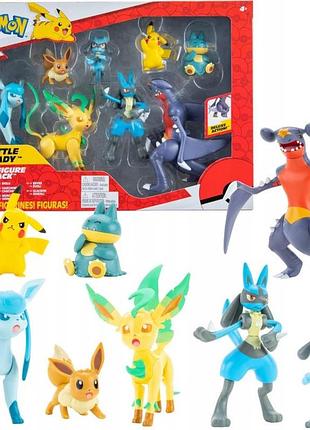 Набір покемонів з 8 колекційних фігурок pikachu lucario riolu