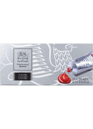 Winsor & newton 2390402 професійна акрилова фарба художньої якості висока яскравість кольорів і покриття набір стартовий 12x20мл