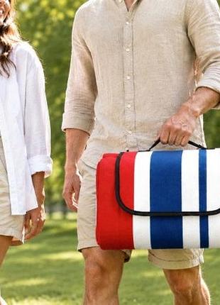 Килимок пляжний koc великий з термоізоляцією 200x200 для пляжу та саду