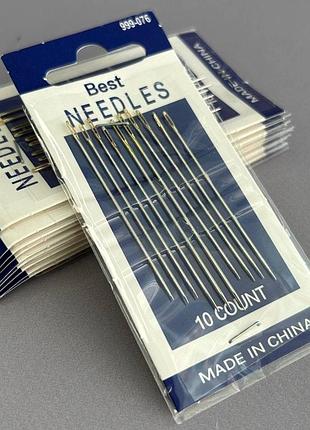 999-076 голки ручні needles (голки для ручного шиття) - 10 шт