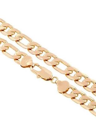 Цепочка позолота 18k плетение фигаро длина 60см х 12мм 202156 тм xuping