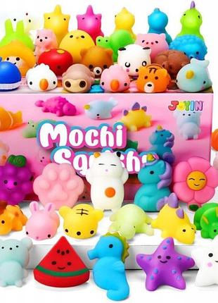 Іграшка mochi squishy toys набір 50 кольорових антистресових гнітків