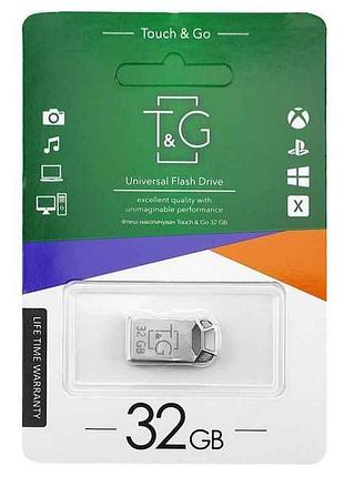 Флешка usb 32gb 2.0 110 metal series сталева (коротка) тм tg