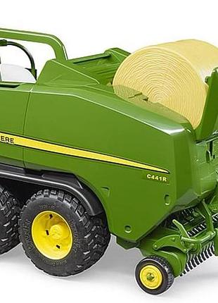 Bruder 02032 john deere c441r обмотувач для круглих тюків 1:16 ферма сільське господарство трактор причіп комбайн обмотувач
