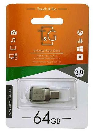 Флешка usb 64gb 3.0 104 usbtype-c сталева тм tg