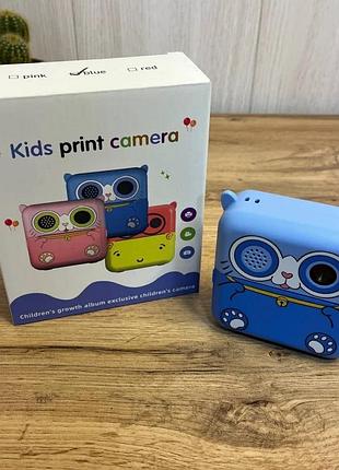 Детская фотокамера моментальной печати "котик" (kids print camera)