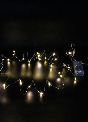 Xmas гирлянд usb + battery50 led 5 м (copper) медной проволоке (капля росы) ww warm w работает от батареек+usb