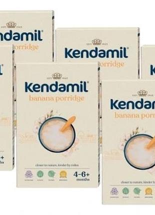 Комплект 6 штук kendamil молочна каша з бананом від 4 міс 6x150 г