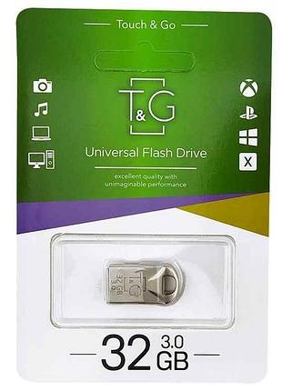 Флешка usb 32gb 3.0 106 metall series сталева (коротка) тм tg