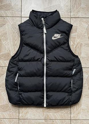 Двусторонняя жилетка nike down insulated puffer vest black s 75/25 duck down warm lightweight zip
