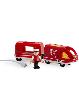 Brio 63374600 червоний локомотив з usb безпечна іграшка для дітей від 3 років