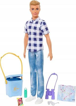 Лялька barbie ken на кемпінгу іграшка для дівчинки аксесуари hhr66