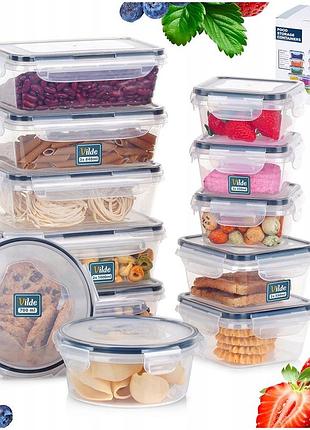 12x кухонні герметичні контейнери для продуктів з герметичним ущільненням набір контейнерів
