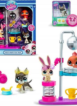 Littlest pet shop #169-171 набір "ніч в диско" з 3 фігурок тваринок + акція