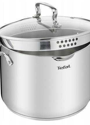 Високий горщик з кришкою tefal duetto 22см для індукційної плити