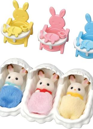 Sylvanian families 5532 трійнята кролики з шоколадними вушками