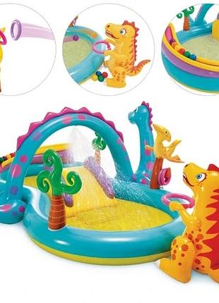 Водний майданчик dinoland з гіркою intex 57135