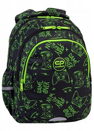 Рюкзак шкільний багатокоморний coolpack зелений 19 л гра для геймера
