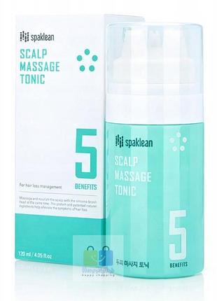 Тонік spaklean amazing collagen для масажу шкіри голови 120 мл