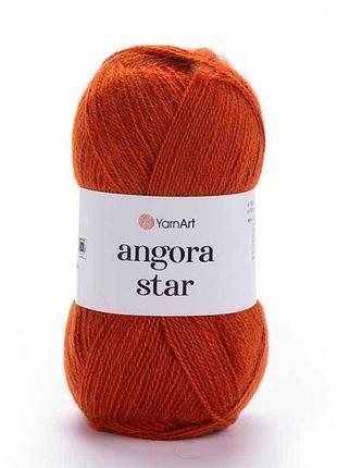 Пряжа angora star теракотовий 80% акрил 20% вовна 500м 100г 5шт/уп 3027 тм yarnart