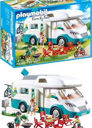Playmobil family fun 70088 родинний кемпінговий автомобіль зі знімним дахом та багатьма аксесуарами від 4 років