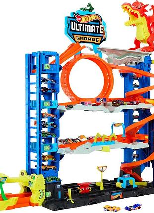 Hot wheels city mega let's race – на старт! netflix гараж атака дракона набір з 2 металевих машинок місце для зберігання понад 50