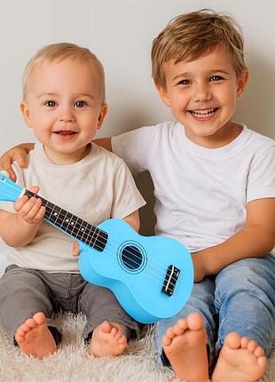 Іграшка навчальна ukulele дерев'яна гітара для дітей для навчання гри 3