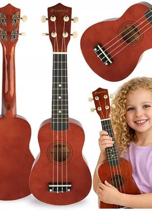 Іграшка навчальна ukulele дерев'яна гітара для дітей для навчання гри 10