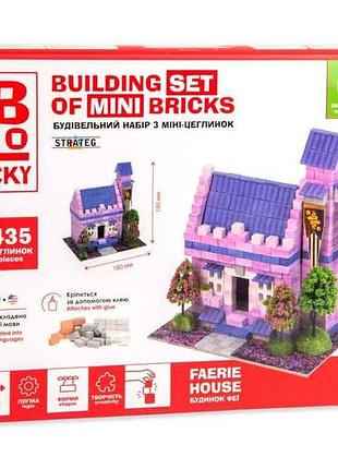 Будівельний набір для творчості з міні-цеглинок blocky будинок феї 31020 тм strateg