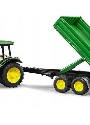 Трактор bruder 2108 john deere 5115m з платформою 02108 трактор з причепом