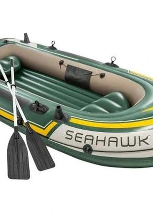 Туристичний понтон seahawk 3os intex із насосом + весла 68380 модель 2025