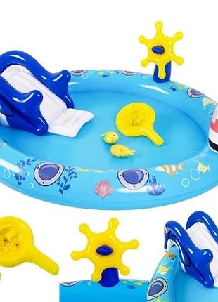 Басейн для дітей водний майданчик аквапарк гірка + іграшки фонтан