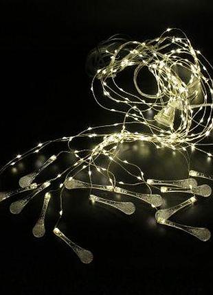 Светодиодная гирлянда водопад xmas 300 led ww-8 copper curtain ball led 3 м х 2 м