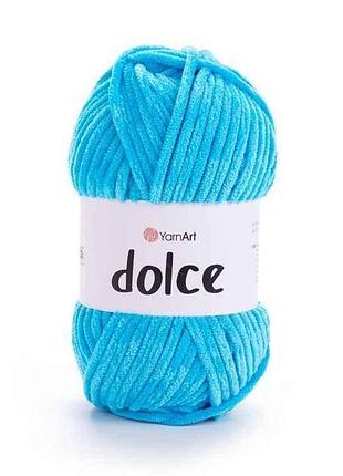 Пряжа dolce темно-бірюзовий 100% мікрополіестр 120м 100г 5шт/уп 758 тм yarnart