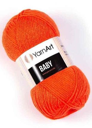 Пряжа baby мандарин 100% акрил 150м 50г 5шт/уп 8279 тм yarnart