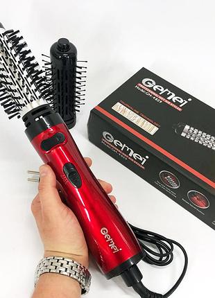 Хорошая фен щетка вращающаяся gemei gm-4829 800вт, фен для волос с крутящейся насадкой fd-35