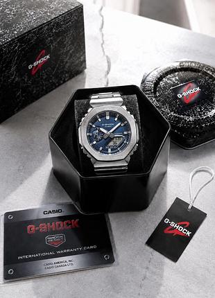 Чоловічий наручний годинник casio g-shock gm-2110 blue