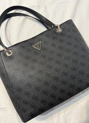 Сумка жіноча guess тоут чорна з натуральної шкіри