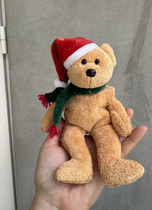 Колекційна м'яка іграшка ty beanie baby 2003 holiday teddy у святковому новорічному вбранн...