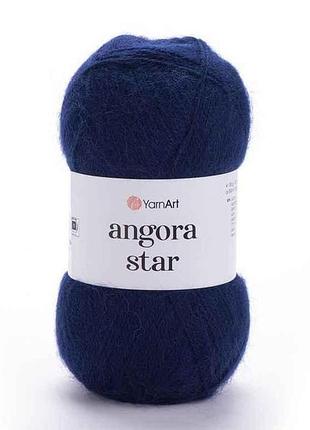 Пряжа angora star темно-синій 80% акрил 20% вовна 500м 100г 5шт/уп 583 тм yarnart