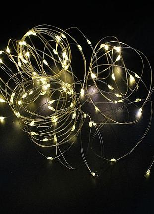 Світлодіодна гірлянда xmas 50 led теплий білий copper battery box